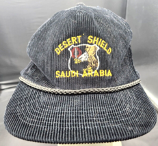 Desert Shield Saudi Arabia Hat vintage zipper adjustable corduroy army n... - $23.21
