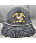Desert Shield Saudi Arabia Hat vintage zipper adjustable corduroy army n... - £18.28 GBP