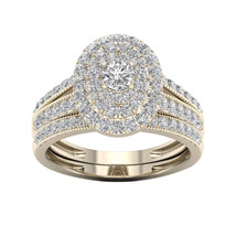 Authenticity Guarantee 
14K Yellow Gold 1ct TDW Halo Diamond Double Halo Brid... - £1,221.89 GBP