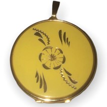 Vintage 1970’s Locket Pendant Yellow With Flower - £18.10 GBP