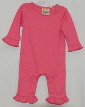 Blanks Boutique Pink Long Sleeve Snap Up Ruffle Romper Size 6M image 1