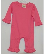 Blanks Boutique Pink Long Sleeve Snap Up Ruffle Romper Size 6M - £11.98 GBP
