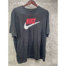 Men&#39;s Nike Tee Black Size 2XL Embroidered Logo Graphic Short Sleeve T Shirt - £14.19 GBP