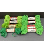 Lot of 8 Columbia-Minerva Needlepoint Crewel Yarn – Mixed Green, Polyester - $397.24 MXN