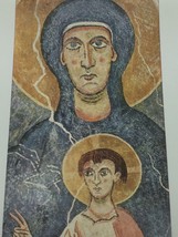 Head of The Virgin and Child Entrhoned Print Vintage 25313 - £23.67 GBP