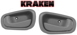 Inside Door Handles For Toyota Corolla 1998-2002 Without Lock Hole Gray Pair - £13.95 GBP