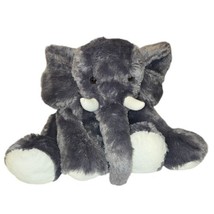 Toys R Us Plush Elephant Dark Grey Stuffed Animal Toy Soft Floppy 2010 14&quot; - £13.11 GBP