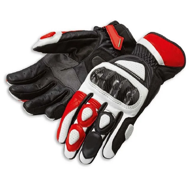 Motorcycle Black  Leather Gloves  Ducati C2   Leather Gloves Motocross Rider Rid - £160.13 GBP