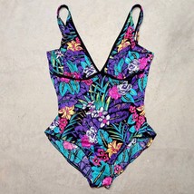 Vintage Mainstream 70s 80s Made in USA Tropical One Piece Bathing Suit - Size 16 - £15.81 GBP