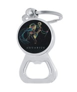 Aquarius Zodiac Stars Bottle Opener Keychain - Metal Beer Bar Tool Key Ring - $10.77