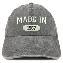 Trendy Apparel Shop Made in 1967 Embroidered 56th Birthday Washed Baseball Cap - - £16.07 GBP