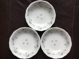 Set Of 3 Vintage Johann Haviland Blue Garland-Bavaria 7 5/8 Inch Coupe Soup Bowl - £21.48 GBP