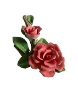 Pink Roses on vines with leaves porcelain figure - £14.72 GBP