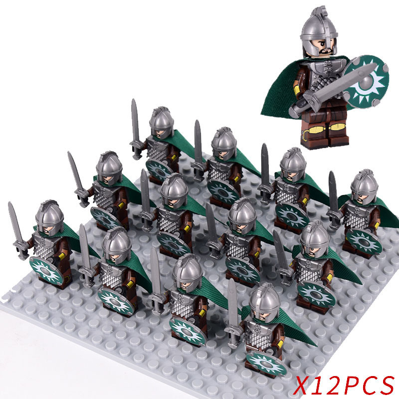 12pcs/set Rohan Royal Guards Light Sword Infantry Army Soliders Minifigures Toys