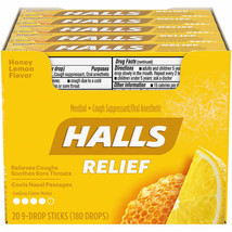 Halls Cough Drops, Honey-Lemon, 20-count - £30.27 GBP