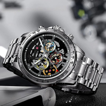 Men Watches Automatic Top Brand Luxury Mechanical Watches for Men Skeleton 50M  - £64.28 GBP+