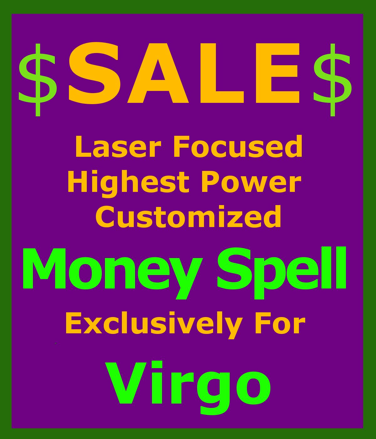 Gaia Wealth Spell Billionaire Prosperity Customized Magick 4 Virgo Money  - $129.50