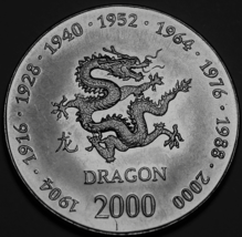Somalia 10 Shillings, 2000 Gem Unc~DRAGON~Asian Astronomy~Only Year~Free... - £3.13 GBP