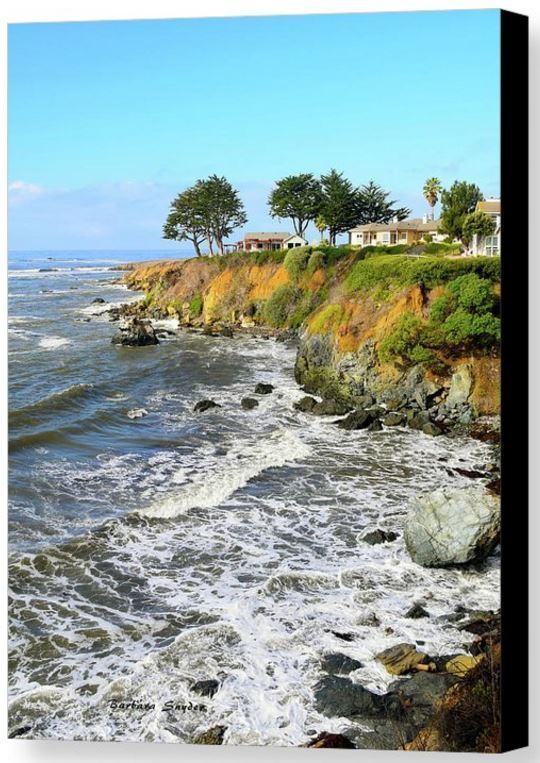 Primary image for House on the Point Cayucos California Barbara Snyder Seascape Canvas 24x32
