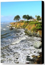 House on the Point Cayucos California Barbara Snyder Seascape Canvas 24x32 - £212.87 GBP