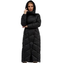 D`OCERO 2022 X-Long Winter Down Jacket Women Fashion Warm Female Padded Quilted  - £93.35 GBP