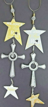 Christmas Ornaments Rejoice Cross &amp; Rejoice Star 8 1/2&quot; Long Set of 2 NWOT - $16.82