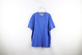 Vintage Nike Mens 2XL Faded Travis Scott Mini Swoosh Short Sleeve T-Shirt Blue - £30.57 GBP