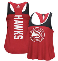Atlanta Hawks NBA Women&#39;s Red Colorblock Heat Sealed Team Logo Tank Top Medium - £11.86 GBP