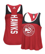 Atlanta Hawks NBA Women&#39;s Red Colorblock Heat Sealed Team Logo Tank Top ... - £11.60 GBP