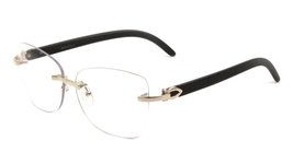 Debutante Womens Rimless Metal &amp; Wood Eyeglasses/Clear Lens Sunglasses (Rose Gol - £9.92 GBP