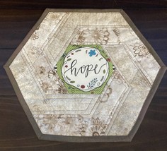 April Hope Hexagon Quilted Table Topper - £19.31 GBP