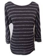 Lou and Grey Black White Stripe Lightweight Sweater 3/4 Sleeve Top Sprin... - £23.56 GBP