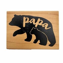 Inkadinkado &quot;Papa Bear&quot; Rubber Stamp - Mounted Wood Block, New Craft Tool - $7.93