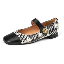 Elegant Ladies Mary Jane Shoes Spring Autumn Low Heel Weave Vintage Buckle Footw - £82.00 GBP
