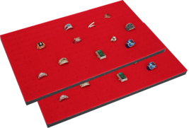 2 Piece 144 Jewelry Red Insert Display Pads  14 1/4&quot; x 7 3/4&quot; x 1/2&quot; - $391.63 MXN