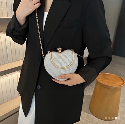 Elegant  Heart Clutch Sparkling Clutch Bag Purse - $29.00