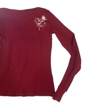 Vintage Hurley Thermal Top Womens S Red Floral Graphic USA Y2K image 8