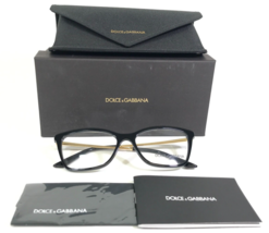 Dolce &amp; Gabbana Eyeglasses Frames DG3347 501 Black Gold Cat Eye 54-16-145 - £65.84 GBP