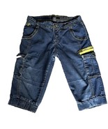 Southpole Denim Cargo Jean Shorts Y2K Streetwear Juniors Size 9 Studded ... - $18.79