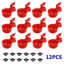 12PCS Chicken Automatic Watering Cups Drinker Waterer for Duck Quail Hen Poultry - £25.27 GBP