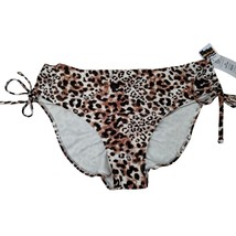 Time and Tru Womens 2XL Watercolor Cheetah Mid Rise Ruched Bikini Bottoms - £10.28 GBP
