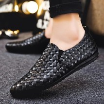 Casual shoes fashion light men loafers moccasins breathable slip on black driving shoes thumb200