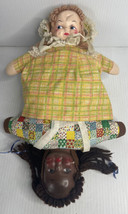 Antique Topsy Turvy Doll 14&quot; — Early 1900s | Black &amp; White Doll - Condition - £47.44 GBP