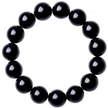 Natural Black Tourmaline Bracelet 6 8 10 12mm Stone Beads Bracelet Gem Stone Ene - £11.03 GBP
