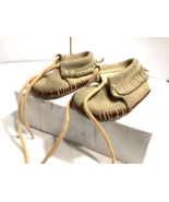 Doll Shoes Moccasin Suede Tan Brown - $6.00