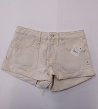 Free People Contrast Stitch Cuff Shorts (Tan, 24) - $18.61