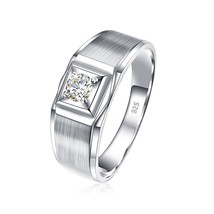 Luxury 0.8ct VVS1 Moissanite Ring For Man GolSterling Silver 925 Wedding Engagem - £60.40 GBP