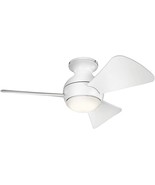 Kichler 330150Mwh 34 Inch Sola Ceiling Fan Led, 3 Speed Wall Control Full - $279.98