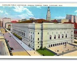 Public Auditorium and Terminal Tower Cleveland Ohio OH LInen Postcard R27 - £1.54 GBP