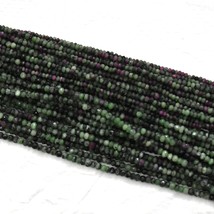 Natural Ruby Zosite 3.5-4mm Faceted Round Gemstone Beads 13&quot; Strand BDS-... - £24.99 GBP